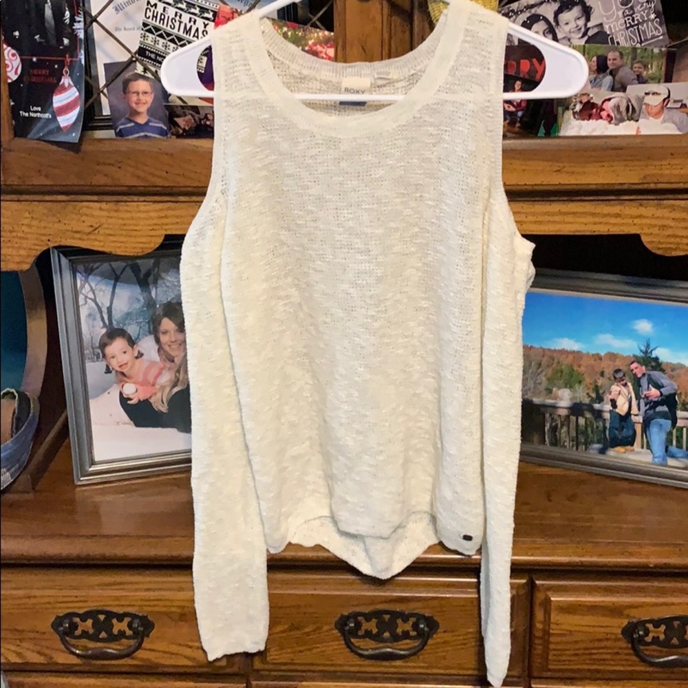Cold shoulder sweater